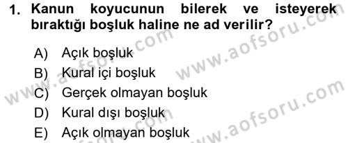Medeni Hukuk 1 Dersi 2017 - 2018 Yılı 3 Ders Sınav Soruları 1. Soru