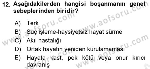 Medeni Hukuk 1 Dersi 2017 - 2018 Yılı 3 Ders Sınav Soruları 12. Soru