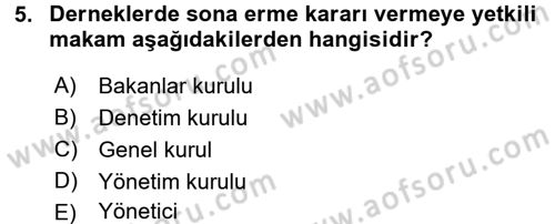 Medeni Hukuk 1 Dersi 2017 - 2018 Yılı 3 Ders Sınav Soruları 5. Soru