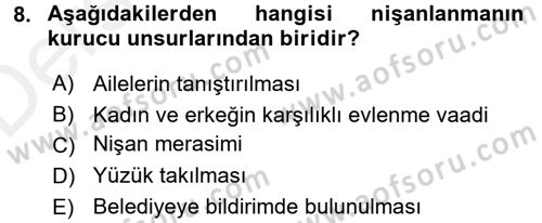 Medeni Hukuk 1 Dersi 2017 - 2018 Yılı 3 Ders Sınav Soruları 8. Soru