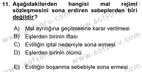 Medeni Hukuk 1 Dersi 2018 - 2019 Yılı 3 Ders Sınav Soruları 11. Soru