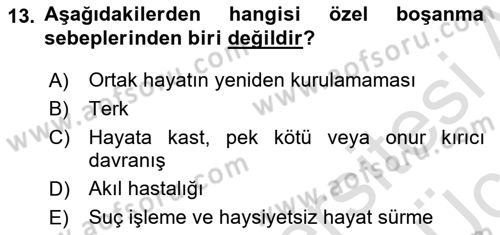 Medeni Hukuk 1 Dersi 2018 - 2019 Yılı 3 Ders Sınav Soruları 13. Soru