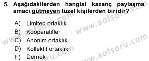 Medeni Hukuk 1 Dersi 2018 - 2019 Yılı 3 Ders Sınav Soruları 5. Soru