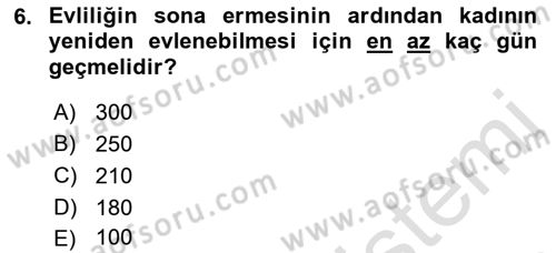 Medeni Hukuk 1 Dersi 2018 - 2019 Yılı 3 Ders Sınav Soruları 6. Soru