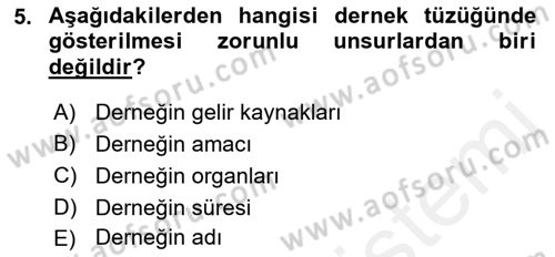 Medeni Hukuk 1 Dersi 2018 - 2019 Yılı (Final) Dönem Sonu Sınav Soruları 5. Soru