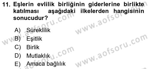 Medeni Hukuk 1 Dersi 2018 - 2019 Yılı Yaz Okulu Sınav Soruları 11. Soru