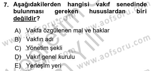 Medeni Hukuk 1 Dersi 2018 - 2019 Yılı Yaz Okulu Sınav Soruları 7. Soru