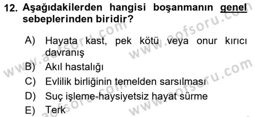 Medeni Hukuk 1 Dersi 2019 - 2020 Yılı (Final) Dönem Sonu Sınav Soruları 12. Soru