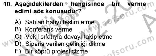Medeni Hukuk 2 Dersi 2012 - 2013 Yılı (Vize) Ara Sınav Soruları 10. Soru