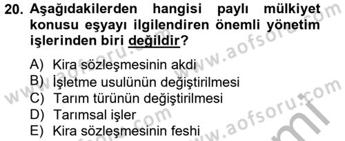 Medeni Hukuk 2 Dersi 2012 - 2013 Yılı (Vize) Ara Sınav Soruları 20. Soru