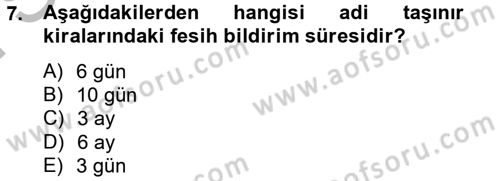 Medeni Hukuk 2 Dersi 2012 - 2013 Yılı (Final) Dönem Sonu Sınav Soruları 7. Soru