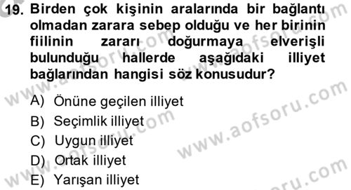 Medeni Hukuk 2 Dersi 2013 - 2014 Yılı (Vize) Ara Sınav Soruları 19. Soru