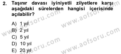 Medeni Hukuk 2 Dersi 2013 - 2014 Yılı (Vize) Ara Sınav Soruları 2. Soru