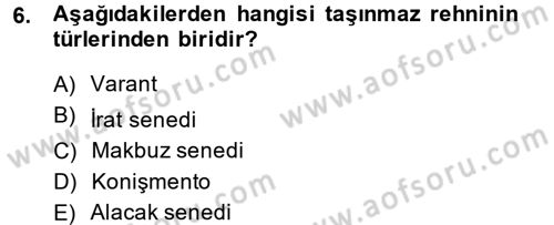 Medeni Hukuk 2 Dersi 2013 - 2014 Yılı (Vize) Ara Sınav Soruları 6. Soru