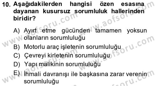 Medeni Hukuk 2 Dersi 2013 - 2014 Yılı (Final) Dönem Sonu Sınav Soruları 10. Soru
