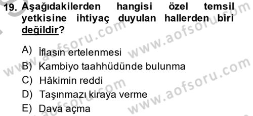 Medeni Hukuk 2 Dersi 2013 - 2014 Yılı (Final) Dönem Sonu Sınav Soruları 19. Soru