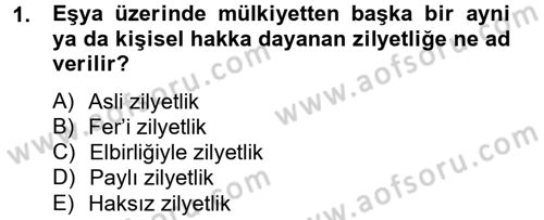 Medeni Hukuk 2 Dersi 2013 - 2014 Yılı Tek Ders Sınav Soruları 1. Soru