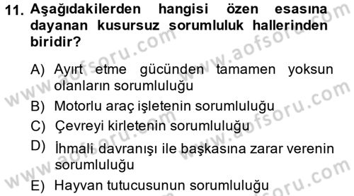 Medeni Hukuk 2 Dersi 2013 - 2014 Yılı Tek Ders Sınav Soruları 11. Soru