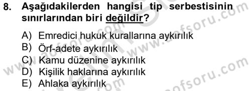 Medeni Hukuk 2 Dersi 2013 - 2014 Yılı Tek Ders Sınav Soruları 8. Soru