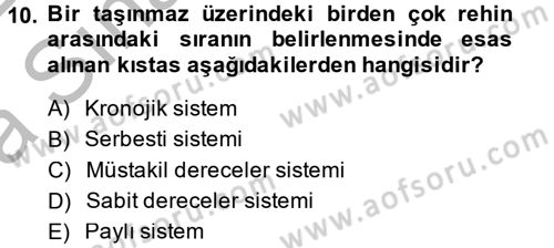 Medeni Hukuk 2 Dersi 2014 - 2015 Yılı (Vize) Ara Sınav Soruları 10. Soru