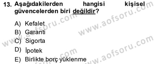Medeni Hukuk 2 Dersi 2014 - 2015 Yılı (Vize) Ara Sınav Soruları 13. Soru