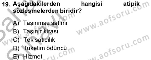 Medeni Hukuk 2 Dersi 2014 - 2015 Yılı (Vize) Ara Sınav Soruları 19. Soru
