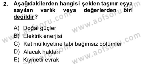 Medeni Hukuk 2 Dersi 2014 - 2015 Yılı (Vize) Ara Sınav Soruları 2. Soru