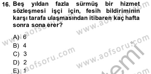 Medeni Hukuk 2 Dersi 2014 - 2015 Yılı (Final) Dönem Sonu Sınav Soruları 16. Soru