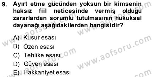 Medeni Hukuk 2 Dersi 2014 - 2015 Yılı (Final) Dönem Sonu Sınav Soruları 9. Soru