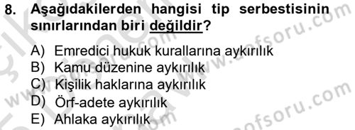 Medeni Hukuk 2 Dersi 2014 - 2015 Yılı Tek Ders Sınav Soruları 8. Soru