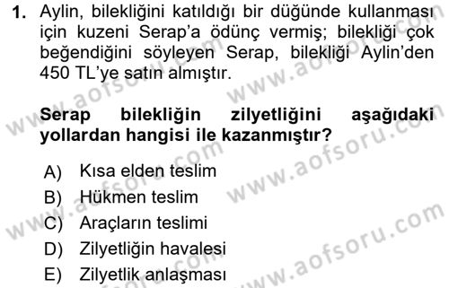 Medeni Hukuk 2 Dersi 2015 - 2016 Yılı (Vize) Ara Sınav Soruları 1. Soru