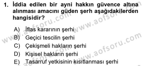 Medeni Hukuk 2 Dersi 2015 - 2016 Yılı (Final) Dönem Sonu Sınav Soruları 1. Soru