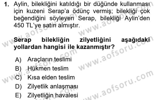 Medeni Hukuk 2 Dersi 2015 - 2016 Yılı Tek Ders Sınav Soruları 1. Soru