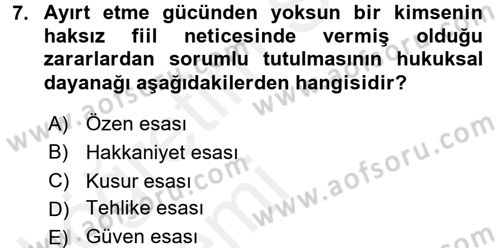 Medeni Hukuk 2 Dersi 2015 - 2016 Yılı Tek Ders Sınav Soruları 7. Soru