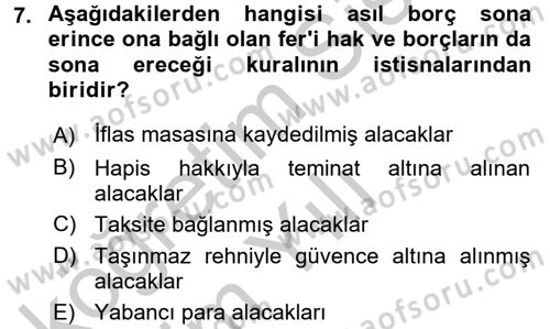 Medeni Hukuk 2 Dersi 2016 - 2017 Yılı 3 Ders Sınav Soruları 7. Soru