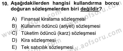 Medeni Hukuk 2 Dersi 2016 - 2017 Yılı (Final) Dönem Sonu Sınav Soruları 10. Soru