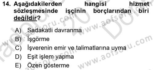 Medeni Hukuk 2 Dersi 2016 - 2017 Yılı (Final) Dönem Sonu Sınav Soruları 14. Soru