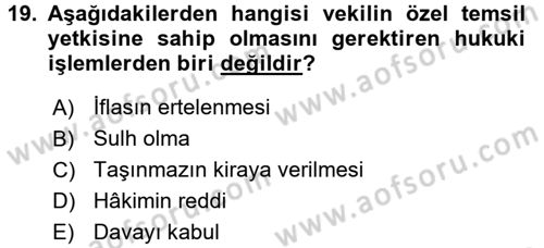 Medeni Hukuk 2 Dersi 2016 - 2017 Yılı (Final) Dönem Sonu Sınav Soruları 19. Soru