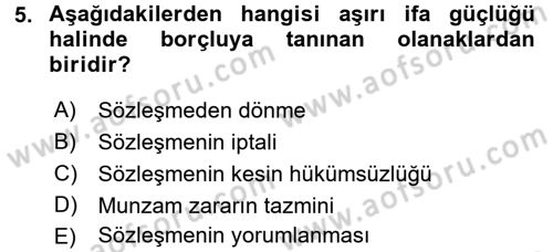 Medeni Hukuk 2 Dersi 2016 - 2017 Yılı (Final) Dönem Sonu Sınav Soruları 5. Soru