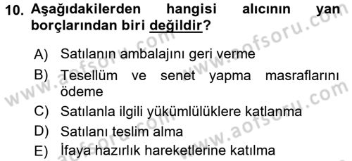 Medeni Hukuk 2 Dersi 2017 - 2018 Yılı 3 Ders Sınav Soruları 10. Soru