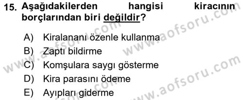 Medeni Hukuk 2 Dersi 2017 - 2018 Yılı 3 Ders Sınav Soruları 15. Soru