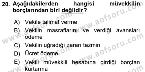 Medeni Hukuk 2 Dersi 2017 - 2018 Yılı 3 Ders Sınav Soruları 20. Soru