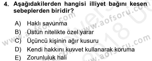 Medeni Hukuk 2 Dersi 2017 - 2018 Yılı 3 Ders Sınav Soruları 4. Soru
