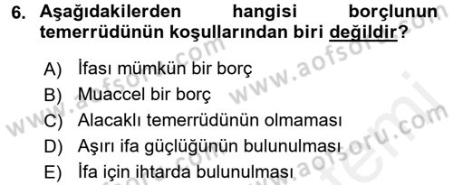 Medeni Hukuk 2 Dersi 2017 - 2018 Yılı 3 Ders Sınav Soruları 6. Soru