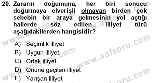 Medeni Hukuk 2 Dersi 2017 - 2018 Yılı (Vize) Ara Sınav Soruları 20. Soru