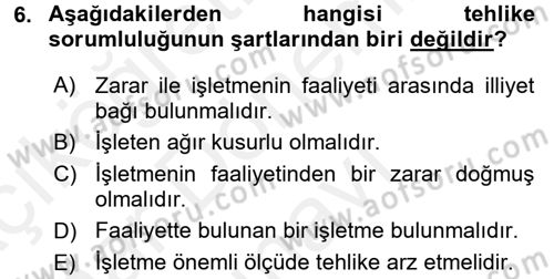 Medeni Hukuk 2 Dersi 2017 - 2018 Yılı (Final) Dönem Sonu Sınav Soruları 6. Soru