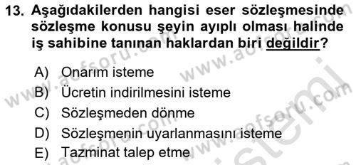 Medeni Hukuk 2 Dersi 2018 - 2019 Yılı 3 Ders Sınav Soruları 13. Soru