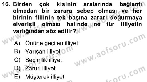 Medeni Hukuk 2 Dersi 2018 - 2019 Yılı (Vize) Ara Sınav Soruları 16. Soru