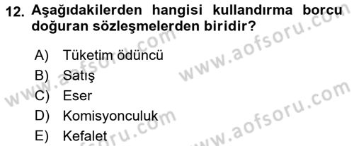 Medeni Hukuk 2 Dersi 2018 - 2019 Yılı Yaz Okulu Sınav Soruları 12. Soru