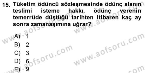 Medeni Hukuk 2 Dersi 2018 - 2019 Yılı Yaz Okulu Sınav Soruları 15. Soru